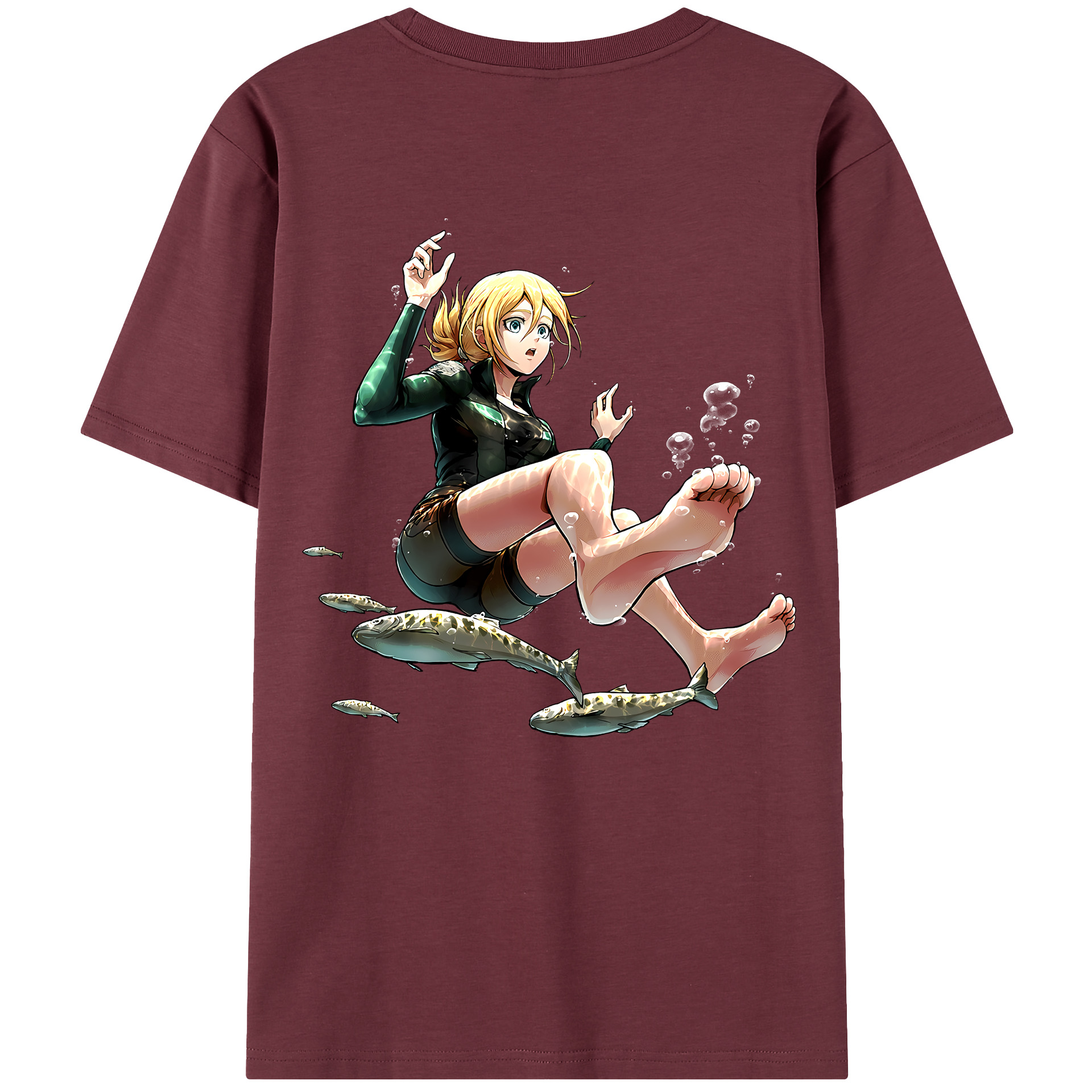 （画像用） 進撃の巨人 クリスタ·レンズ Attack on Titan Christa Lenz 綿100％半袖Tシャツ（背面プリント）